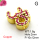 Micro Pave Cubic Zirconia,Brass Pendants,Number 35,Plating Gold,Magenta,10x12mm,Hole:2mm,about 1.8g/pc,5 pcs/package,XFF00676vail-L017