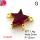 Cubic Zirconia,Brass Links Connectors,Pentagram,Plating Gold,Red,12mm,Hole:2mm,about 1.4g/pc,5 pcs/package,XFL02124vaia-L017