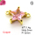 Cubic Zirconia,Brass Pendants,Pentagram,Plating Gold,Pink,12mm,Hole:2mm,about 1.4g/pc,5 pcs/package,XFL02126vaia-L017