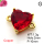 Cubic Zirconia,Brass Pendants,Heart,Plating Gold,Red,10mm,Hole:2mm,about 1.3g/pc,5 pcs/package,XFL02130vaia-L017