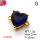 Cubic Zirconia,Brass Pendants,Heart,Plating Gold,Purple,10mm,Hole:2mm,about 1.3g/pc,5 pcs/package,XFL02132vaia-L017