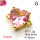 Cubic Zirconia,Brass Pendants,Heart,Plating Gold,Pink,10mm,Hole:2mm,about 1.3g/pc,5 pcs/package,XFL02133vaia-L017