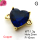 Cubic Zirconia,Brass Pendants,Heart,Plating Gold,Royal Blue,10mm,Hole:2mm,about 1.3g/pc,5 pcs/package,XFL02134vaia-L017