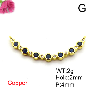 Micro Pave Cubic Zirconia,Brass Pendants,String of Beads,Plating Gold,Mixed Color,4mm,Hole:2mm,about 2g/pc,5 pcs/package,XFL02136aajl-L017