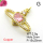 Micro Pave Cubic Zirconia,Brass Pendants,Flat Oval,Heart,Plating Gold,Pink,15x25mm,Hole:2mm,about 2.5g/pc,5 pcs/package,XFPC04329baka-L017