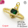 Micro Pave Cubic Zirconia,Brass Pendants,Flat Oval,Heart,Plating Gold,Dark Green,15x25mm,Hole:2mm,about 2.5g/pc,5 pcs/package,XFPC04332baka-L017