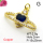Micro Pave Cubic Zirconia,Brass Pendants,Flat Oval,Heart,Plating Gold,Royal Blue,15x25mm,Hole:2mm,about 2.5g/pc,5 pcs/package,XFPC04333baka-L017