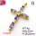 Cubic Zirconia,Brass Pendants,Cross,Plating Gold,Purple,35x25mm,Hole:2mm,about 4g/pc,5 pcs/package,XFPC04340ablb-L017