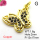 Micro Pave Cubic Zirconia,Brass Pendants,Butterfly,Plating Gold,Black,13x17mm,Hole:2mm,about 1.6g/pc,5 pcs/package,XFPC04346vail-L017