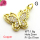 Micro Pave Cubic Zirconia,Brass Pendants,Butterfly,Plating Gold,White,13x17mm,Hole:2mm,about 1.6g/pc,5 pcs/package,XFPC04347vail-L017