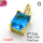 Micro Pave Cubic Zirconia,Brass Pendants,Rectangle,Plating Gold,Sky Blue,9x7mm,Hole:1mm,about 0.8g/pc,5 pcs/package,XFPC04354avja-L017