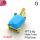 Micro Pave Cubic Zirconia,Brass Pendants,Rectangle,Plating Gold,Lake Blue,9x7mm,Hole:1mm,about 0.8g/pc,5 pcs/package,XFPC04357avja-L017