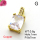 Micro Pave Cubic Zirconia,Brass Pendants,Rectangle,Plating Gold,White,9x7mm,Hole:1mm,about 0.8g/pc,5 pcs/package,XFPC04358avja-L017