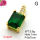 Micro Pave Cubic Zirconia,Brass Pendants,Rectangle,Plating Gold,Dark Green,9x7mm,Hole:1mm,about 0.8g/pc,5 pcs/package,XFPC04359avja-L017