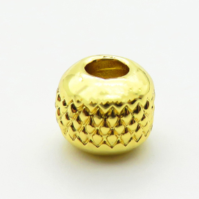 Brass Beads,Ball,Plated Gold,7x8mm,Hole:3mm,about 1.8g/pc,5 pcs/package,XFF00803aavo-L035
