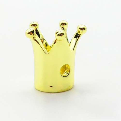Brass Beads,Crown,Plated Gold,12x11mm,Hole:2mm,about 1.8g/pc,5 pcs/package,XFF00848aavp-L035