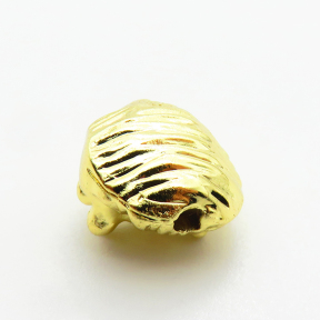 Brass Beads,Tiger Head,Plated Gold,11mm,Hole:2mm,about 2g/pc,5 pcs/package,XFF00889aaha-L035