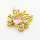 Micro Pave Cubic Zirconia,Brass Pendants,Butterfly,Plated Gold,Pink,18x20mm,Hole:2mm,about 3.6g/pc,5 pcs/package,XFPC04373aajl-L024