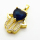 Micro Pave Cubic Zirconia,Brass Pendants,Hamsa Hand/Hand of Fatima/Hand of Miriam,Heart,Plated Gold,Royal Blue,19x16mm,Hole:2mm,about 2.5g/pc,5 pcs/package,XFPC04390aajl-L024