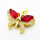 Micro Pave Cubic Zirconia,Brass Pendants,Butterfly,Plated Gold,Red,15x23mm,Hole:2mm,about 3.2g/pc,5 pcs/package,XFPC04395baka-L024