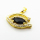 Micro Pave Cubic Zirconia,Brass Pendants,Eyes,Plated Gold,Black,12x21mm,Hole:2mm,about 2.1g/pc,5 pcs/package,XFPC04423aajl-L024