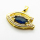 Micro Pave Cubic Zirconia,Brass Pendants,Eyes,Plated Gold,Royal Blue,12x21mm,Hole:2mm,about 2.1g/pc,5 pcs/package,XFPC04429aajl-L024