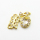 Micro Pave Cubic Zirconia,Brass Pendants,Leaves,Oval,Plated Gold,White,18x12mm,Hole:1.5mm,about 1.3g/pc,5 pcs/package,XFPC04436avja-L024