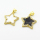 Micro Pave Cubic Zirconia & Enamel,Brass Pendants,Star,Plated Gold,Mixed Color,20mm,Hole:2mm,about 2.7g/pc,5 pcs/package,XFPC04438aajl-L024