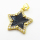 Micro Pave Cubic Zirconia & Enamel,Brass Pendants,Star,Plated Gold,Black,20mm,Hole:2mm,about 2.7g/pc,5 pcs/package,XFPC04439aajl-L024
