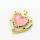 Micro Pave Cubic Zirconia & Enamel,Brass Pendants,Heart,Plated Gold,Pink,20mm,Hole:2mm,about 3.7g/pc,5 pcs/package,XFPC04446aajl-L024