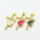 Micro Pave Cubic Zirconia & Enamel,Brass Pendants,Cross,Pigeon,For Easter,Plated Gold,Mixed Color,29x17mm,Hole:2mm,about 2.4g/pc,5 pcs/package,XFPC04470aajl-L024