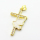 Micro Pave Cubic Zirconia & Enamel,Brass Pendants,Cross,Pigeon,For Easter,Plated Gold,White,29x17mm,Hole:2mm,about 2.4g/pc,5 pcs/package,XFPC04475aajl-L024