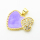 Micro Pave Cubic Zirconia & Enamel,Brass Pendants,Heart,Plated Gold,Purple,18x22mm,Hole:2mm,about 3.2g/pc,5 pcs/package,XFPC04478aajl-L024