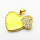 Micro Pave Cubic Zirconia & Enamel,Brass Pendants,Heart,Plated Gold,Yellow,18x22mm,Hole:2mm,about 3.2g/pc,5 pcs/package,XFPC04484aajl-L024