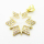Micro Pave Cubic Zirconia & Enamel,Brass Pendants,Star of David,Plated Gold,White,21mm,Hole:2mm,about 3.1g/pc,5 pcs/package,XFPC04491baka-L024