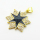 Micro Pave Cubic Zirconia & Enamel,Brass Pendants,Star of David,Plated Gold,Black,21mm,Hole:2mm,about 3.1g/pc,5 pcs/package,XFPC04493baka-L024