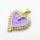 Micro Pave Cubic Zirconia & Enamel,Brass Pendants,Heart,Plated Gold,Purple,20mm,Hole:2mm,about 2.8g/pc,5 pcs/package,XFPC04512aajl-L024