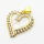 Micro Pave Cubic Zirconia & Enamel,Brass Pendants,Heart,Plated Gold,White,20mm,Hole:2mm,about 2.8g/pc,5 pcs/package,XFPC04514aajl-L024