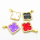 Micro Pave Cubic Zirconia & Enamel,Brass Pendants,Four-leaf Clover,Plated Gold,Mixed Color,20mm,Hole:2mm,about 2.5g/pc,5 pcs/package,XFPC04534aajl-L024