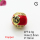 Brass Micro Pave Cubic Zirconia Beads,with Enamel,Ball,Plated Gold,Red,10mm,Hole:2.5mm,about 2.3g/pc,5 pcs/package,XFF01016aaih-L035