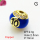 Brass Micro Pave Cubic Zirconia Beads,with Enamel,Ball,Plated Gold,Blue,10mm,Hole:2.5mm,about 2.3g/pc,5 pcs/package,XFF01020aaih-L035