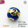 Brass Micro Pave Cubic Zirconia Beads,with Enamel,Ball,Plated Gold,Royal Blue,10mm,Hole:2mm,about 2.5g/pc,5 pcs/package,XFF01025aaho-L035
