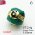 Brass Micro Pave Cubic Zirconia Beads,with Enamel,Ball,Plated Gold,Dark Green,10mm,Hole:2mm,about 2.4g/pc,5 pcs/package,XFF01029aaho-L035