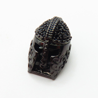 Brass Beads,Helmet,Plated Black,15x10mm,Hole:1mm,about 2.7g/pc,5 pcs/package,XFF01035aahp-L035
