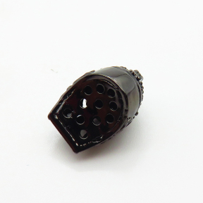 Brass Beads,Helmet,Plated Black,15x10mm,Hole:1mm,about 2.7g/pc,5 pcs/package,XFF01035aahp-L035
