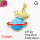 Brass Micro Pave Cubic Zirconia Pendants,with Enamel,Crown,Plated Gold,Sky Blue,20x16mm,Hole:2mm,about 2g/pc,5 pcs/package,XFPC04804vaii-L035