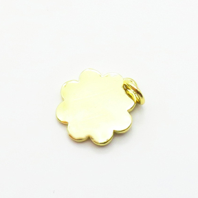 Brass Enamel Pendants,Sun Flower,Plated Gold,14mm,Hole:2mm,about 1.5g/pc,5 pcs/package,XFPC04880aahl-L035