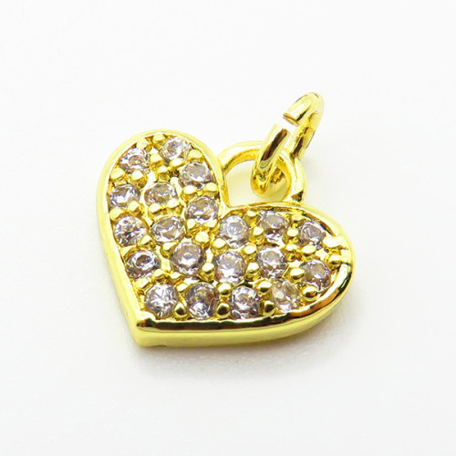 Brass Micro Pave Cubic Zirconia Pendants,Lock,Plated Gold,11x12mm,Hole:3mm,about 0.9g/pc,,XFPC05039aahl-L035
