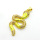 Brass Enamel Micro Pave Cubic Zirconia Pendants,Snake,Plated Gold,Yellow,36x18mm,Hole:2.5mm,about 4.5g/pc,5 pcs/package,XFPC05262vbmb-L017