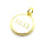 Brass Enamel Pendants,Round,with 11:11,Plated Gold,White,14mm,Hole:2mm,about 1.9g/pc,5 pcs/package,XFPC05316vail-L017